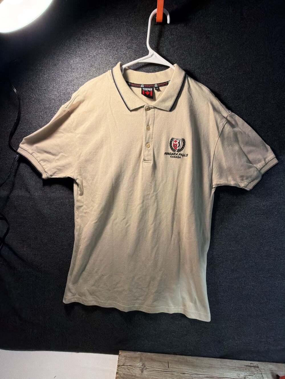 Teepee Niagara Falls Canada Embroidered Polo Shirt Size Large 9-0124